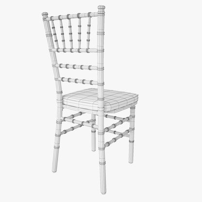 Gold Wood Stacking Chiavari Chair 3D Model