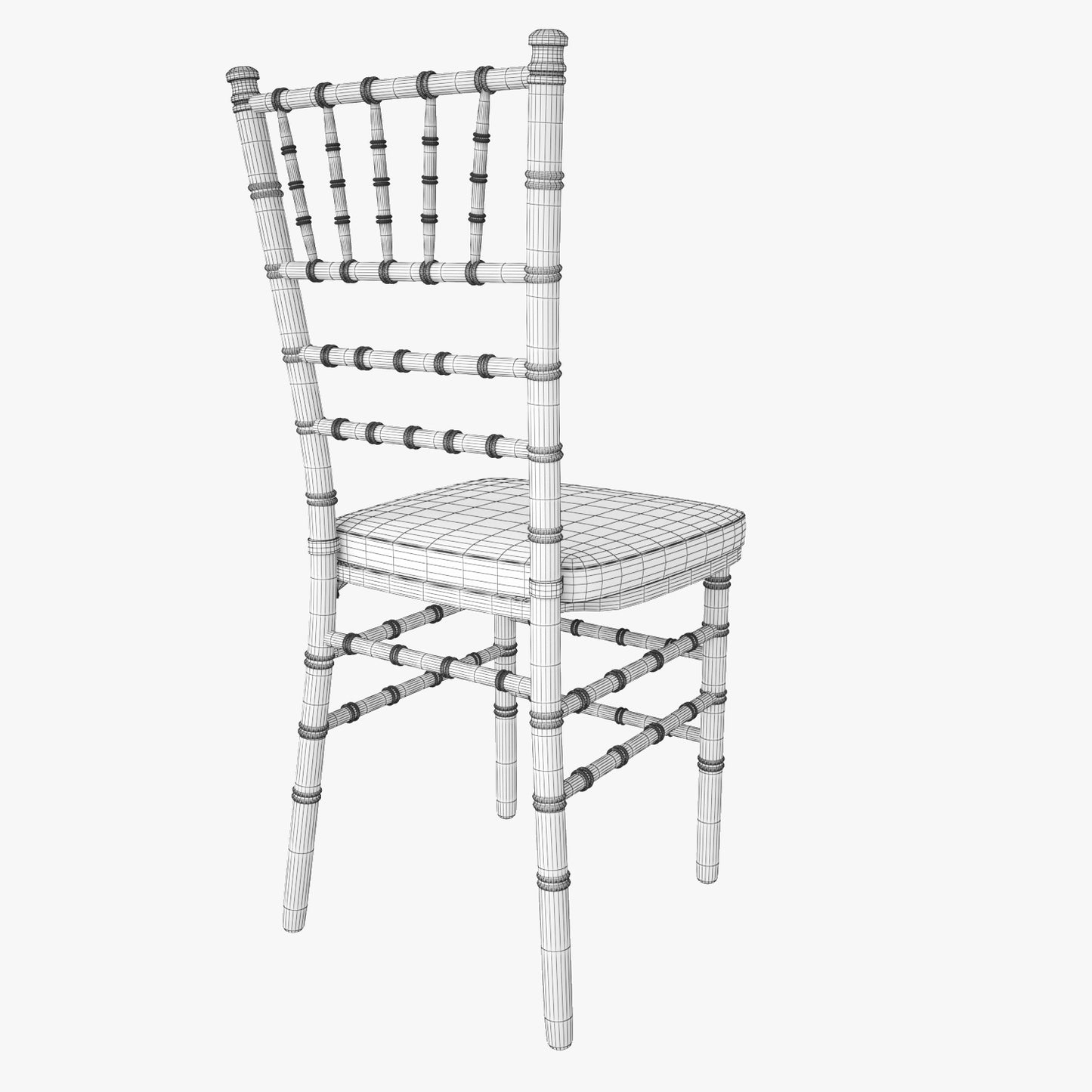 Gold Wood Stacking Chiavari Chair 3D Model