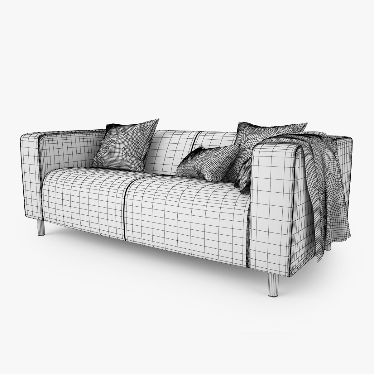 FREE IKEA Klippan Loveseat Sofa 3D Model