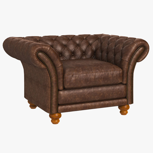 Kingston Classic Chesterfield Armchair 3D Model