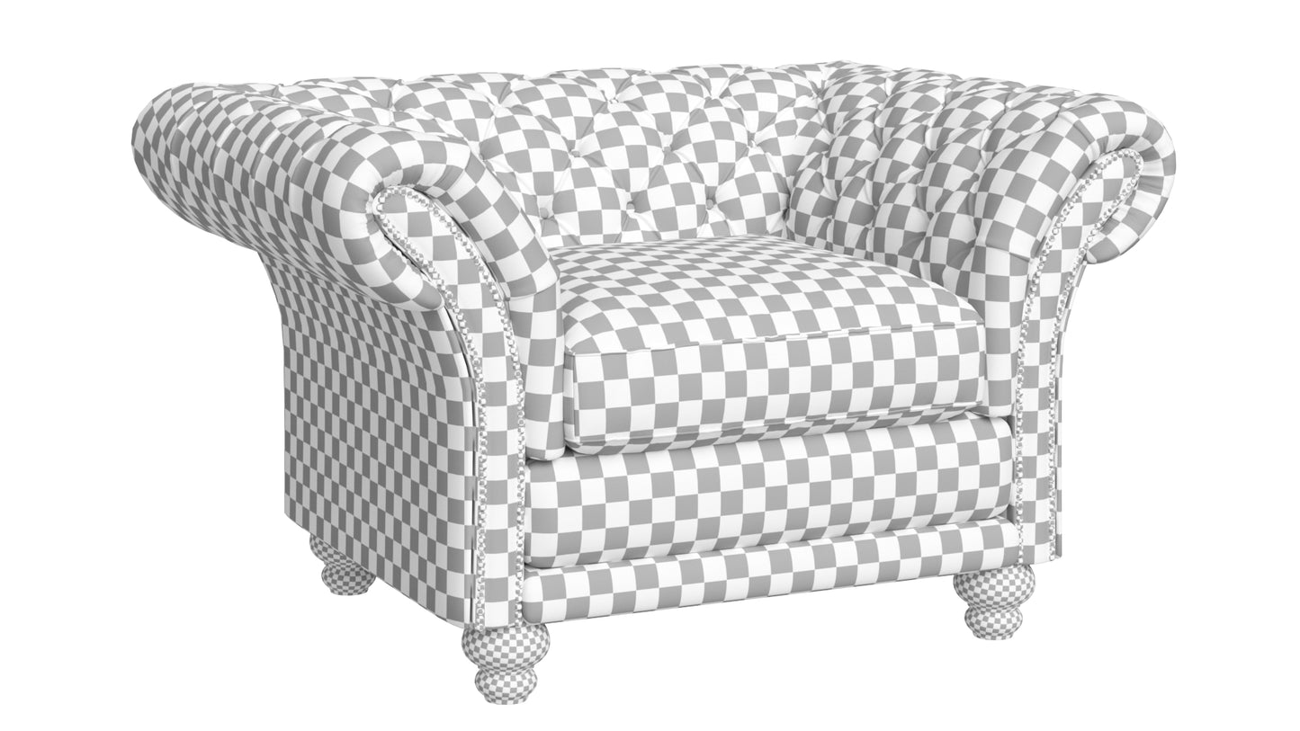 Kingston Classic Chesterfield Armchair 3D Model