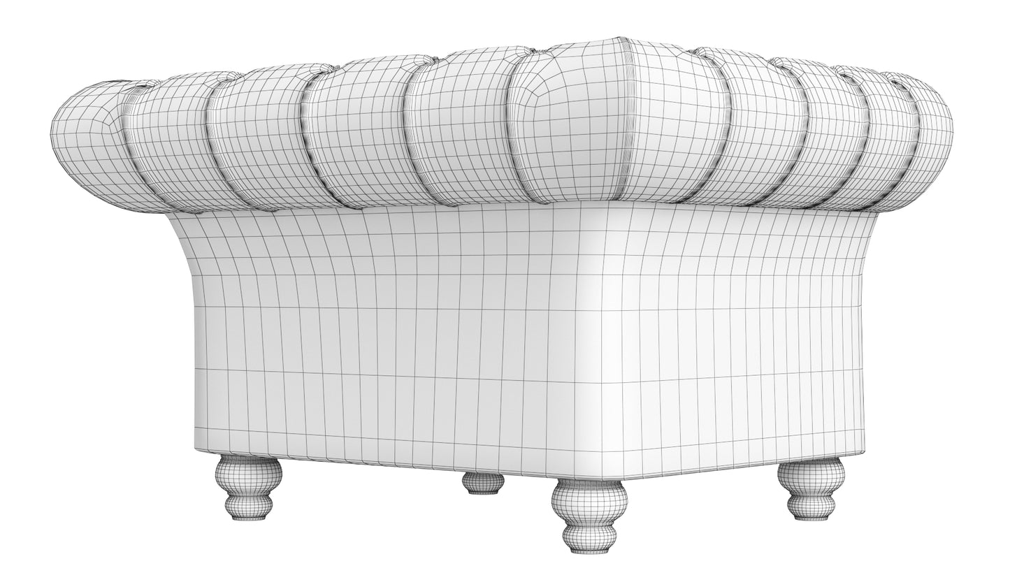 Kingston Classic Chesterfield Armchair 3D Model