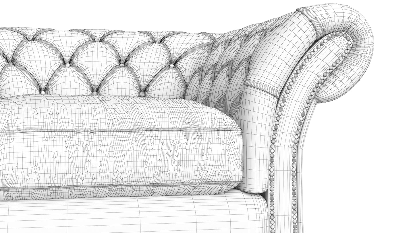 Kingston Classic Chesterfield Armchair 3D Model