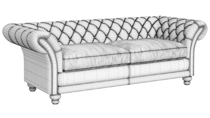 Kingston Classic Chesterfield Sofa 3D Model