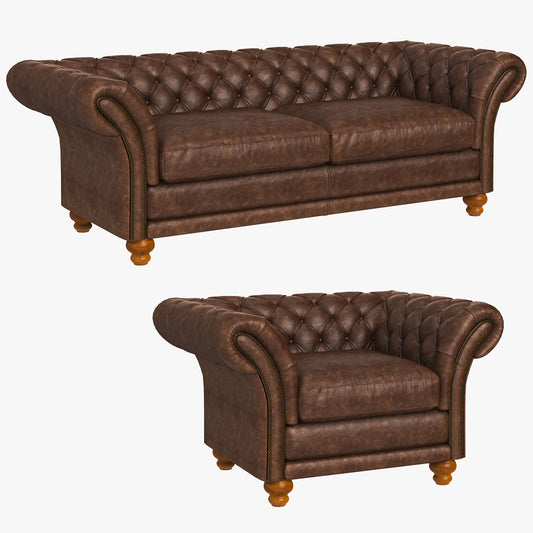 Kingston Classic Chesterfield Sofa Collection 3D Model