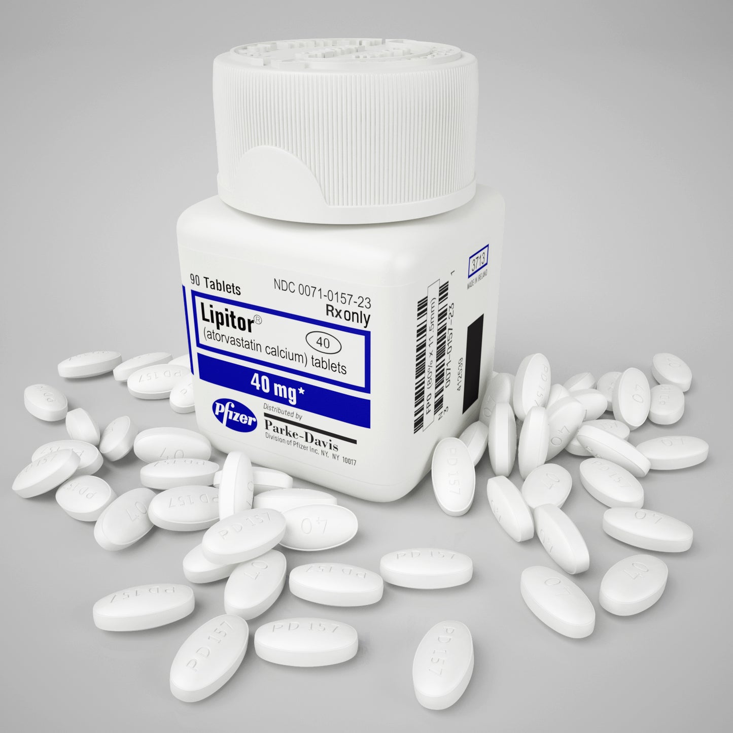 Medicine Pfizer Lipitor Tablets 40mg Bottle 3D Model