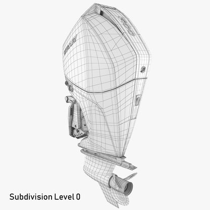 Mercury Fourstroke 300hp v8 Outboard Motor 3D Model