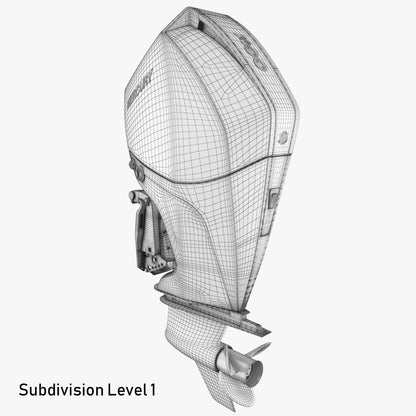 Mercury Fourstroke 300hp v8 Outboard Motor 3D Model