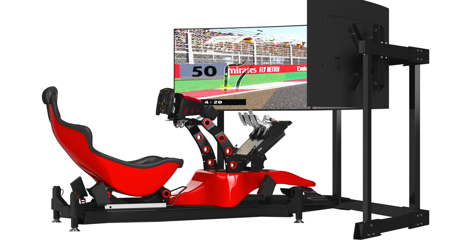 Formula 1 Racing Game Simulator Seat Triple Display 3D Model