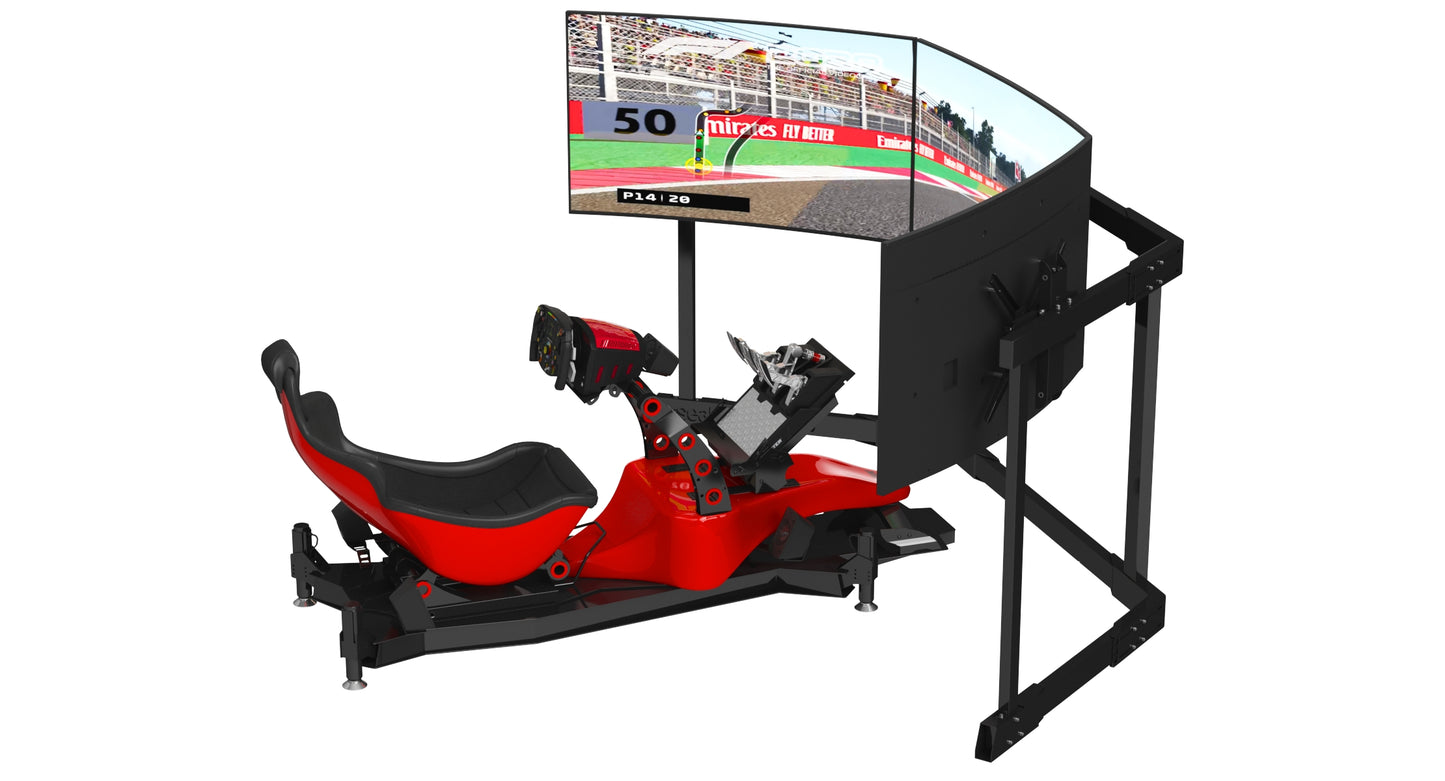 Formula 1 Racing Game Simulator Seat Triple Display 3D Model