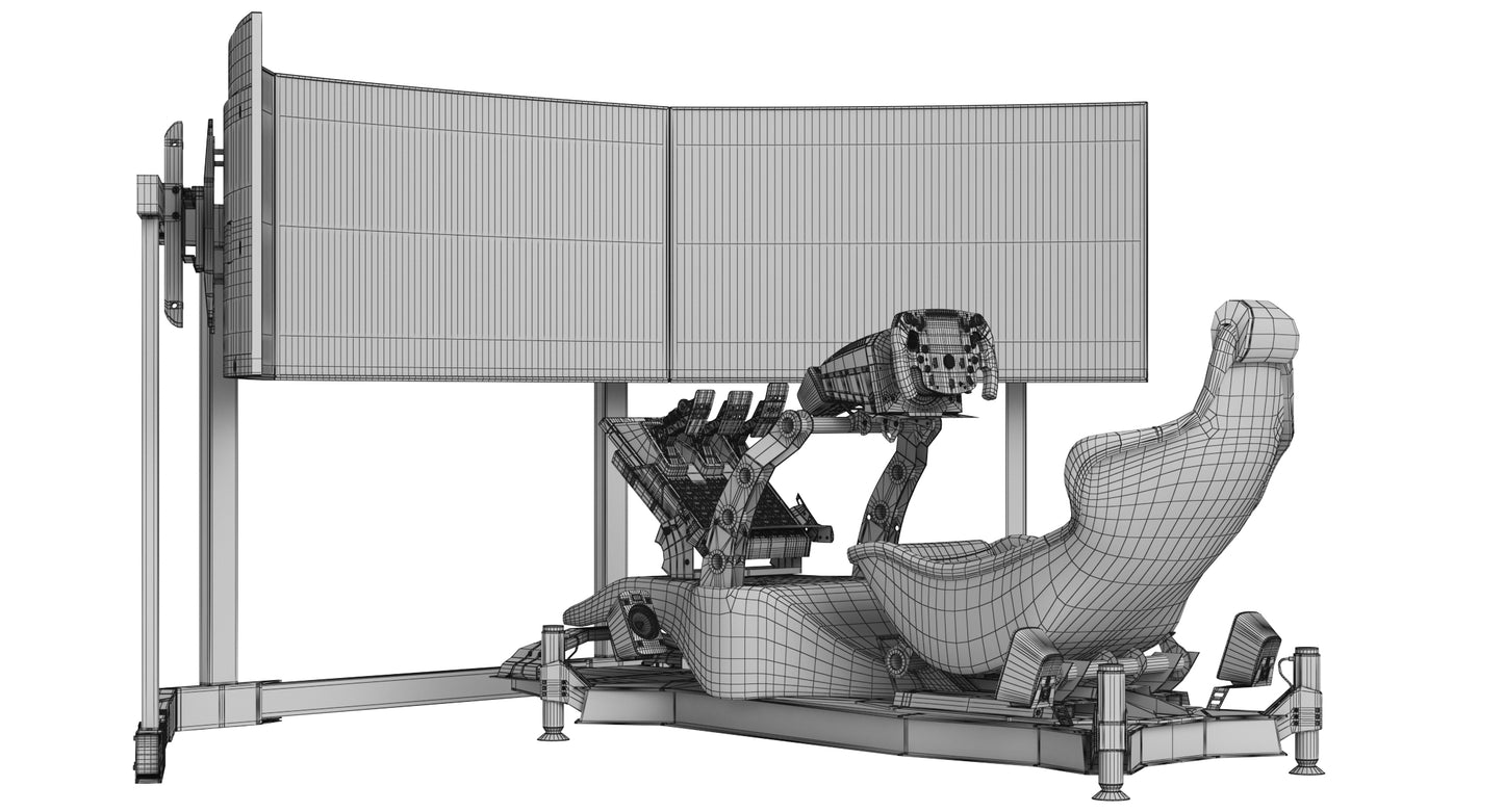 Formula 1 Racing Game Simulator Seat Triple Display 3D Model