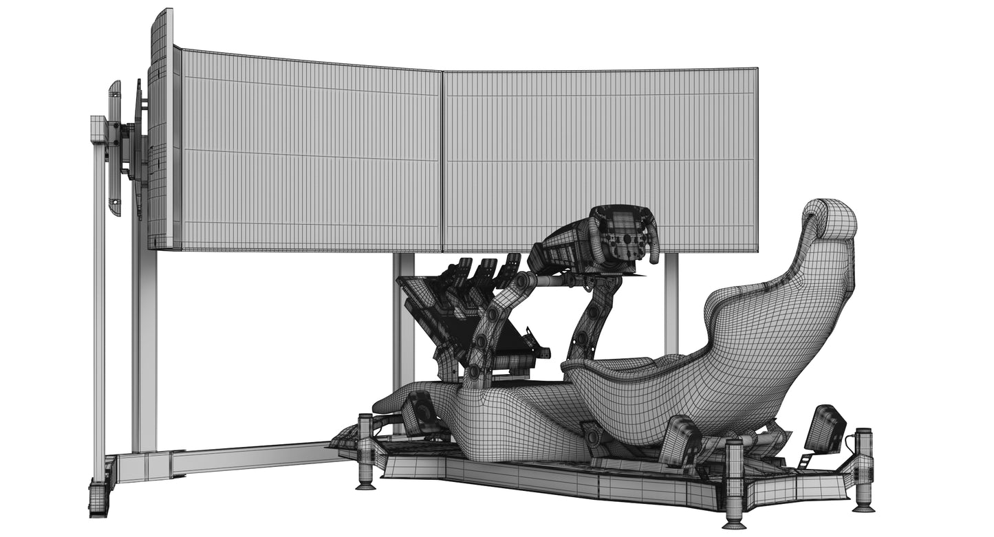 Formula 1 Racing Game Simulator Seat Triple Display 3D Model