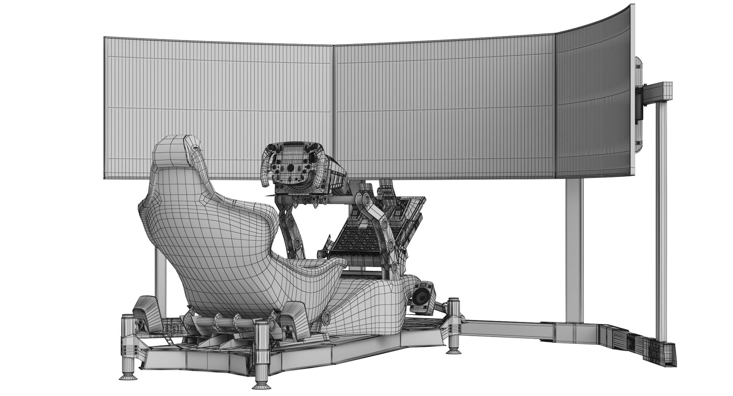 Formula 1 Racing Game Simulator Seat Triple Display 3D Model