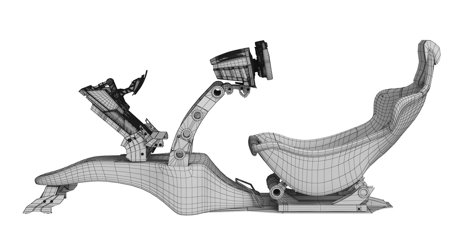 Formula 1 Racing Game Simulator Seat Triple Display 3D Model