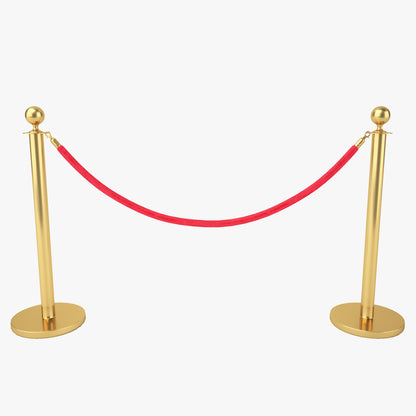 Red Velvet Rope Stanchion Set 3D Model