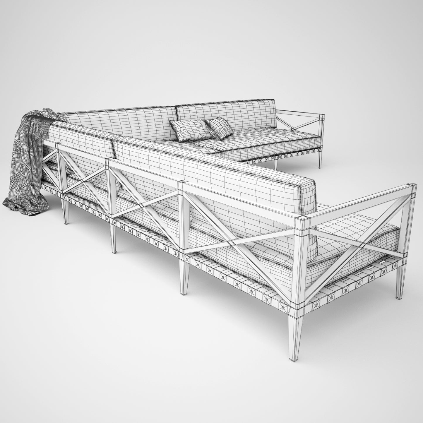 Restoration Hardware Mustique Sofa Collection 3D Model