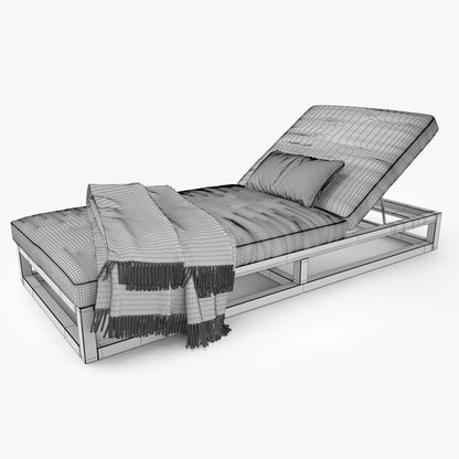 Restoration Hardware Aviara Teak Chaise 3D Model