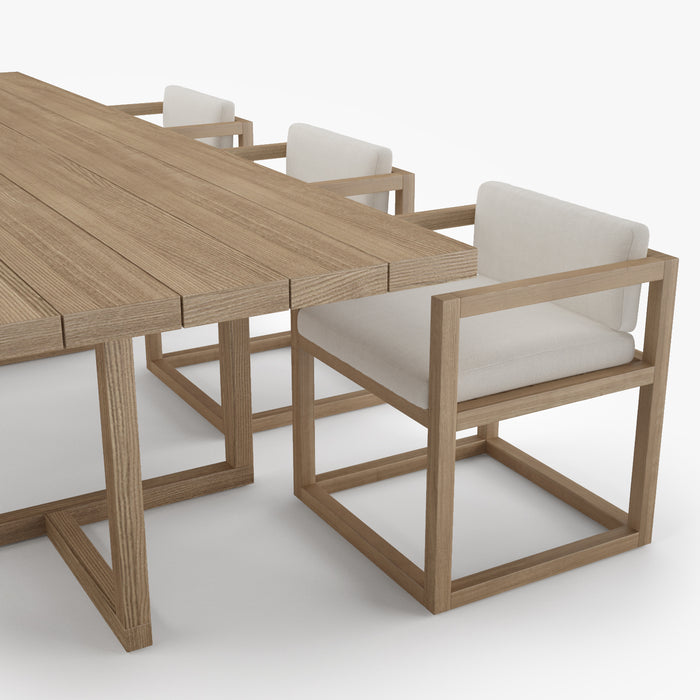 Restoration Hardware Aviara Teak Dining Table and Armchair 3D Model