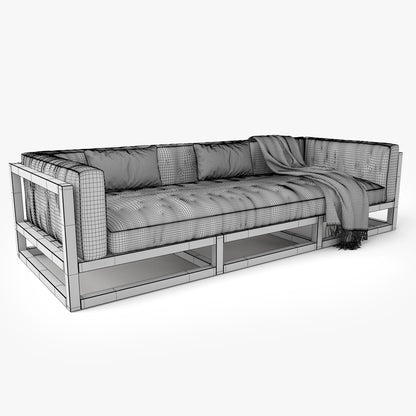 Restoration Hardware Aviara Teak Sofa 3D Model