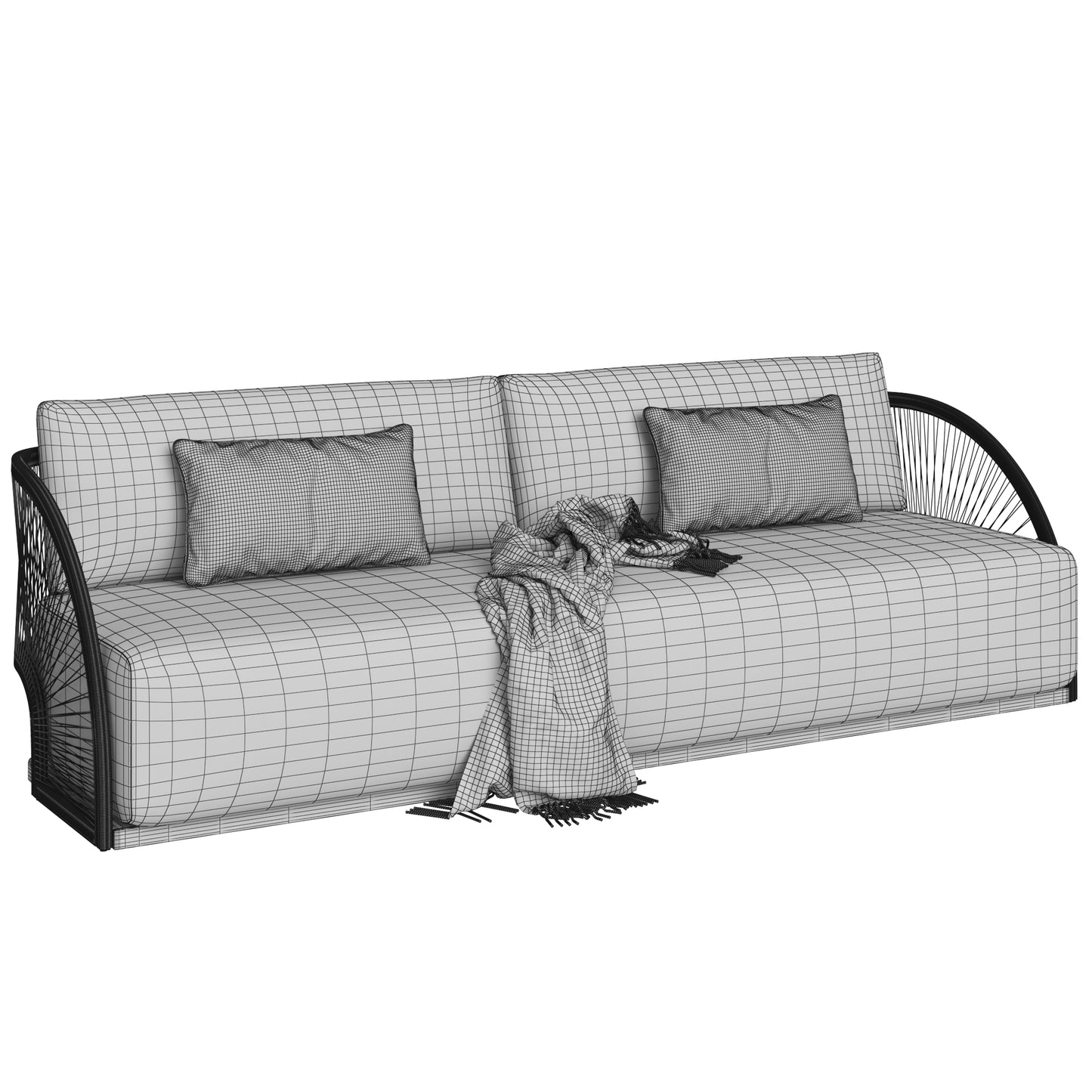 Restoration Hardware Pavona Sofa Collection & Trento Travertine Table 3D Model