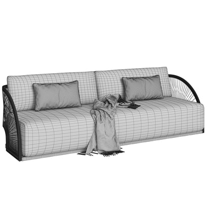 Restoration Hardware Pavona Sofa Collection & Trento Travertine Table 3D Model