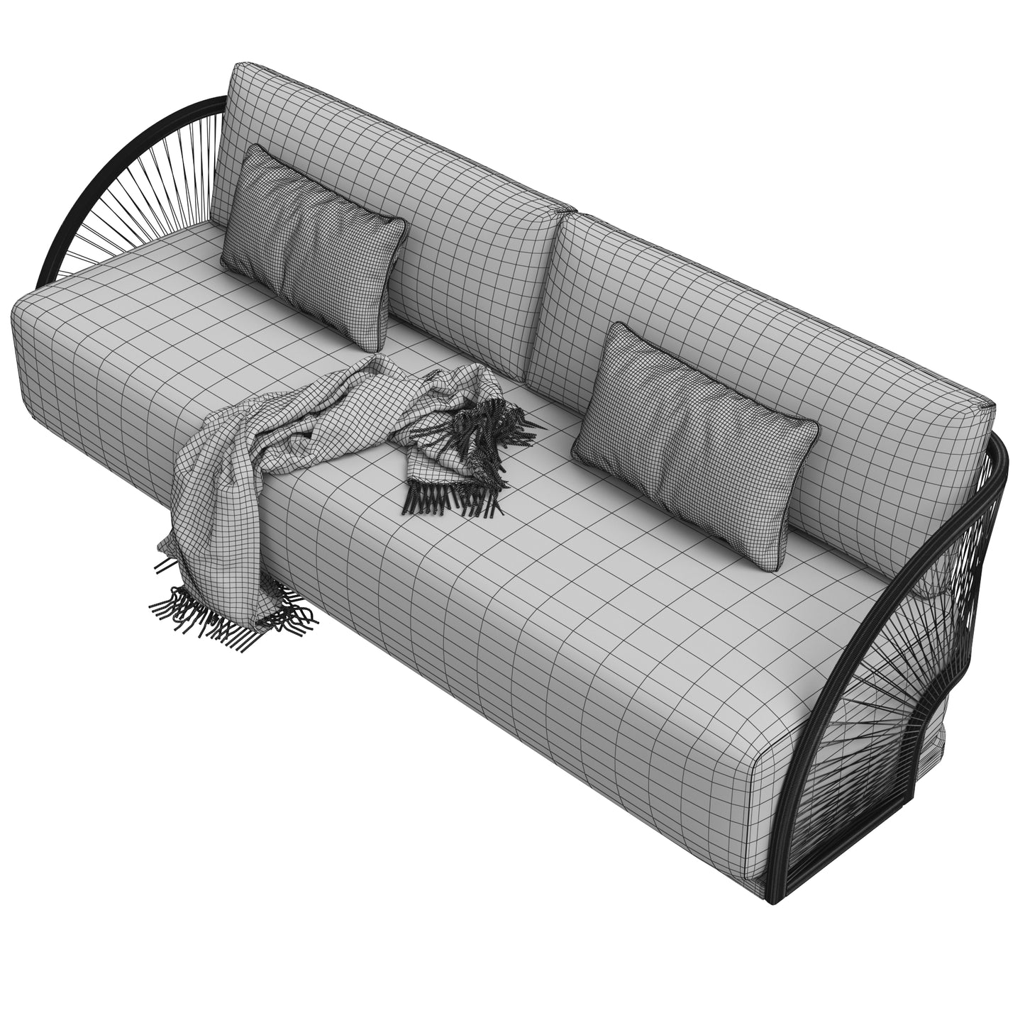 Restoration Hardware Pavona Sofa Collection & Trento Travertine Table 3D Model