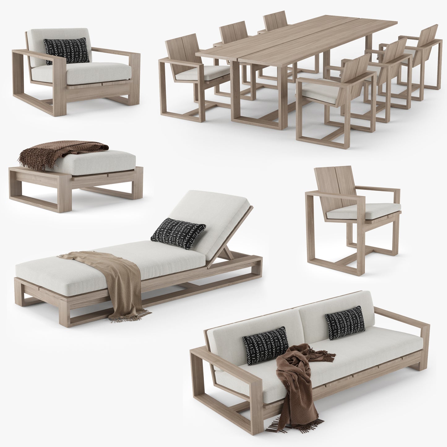 Restoration Hardware Porto Furniture Collection 3D Model