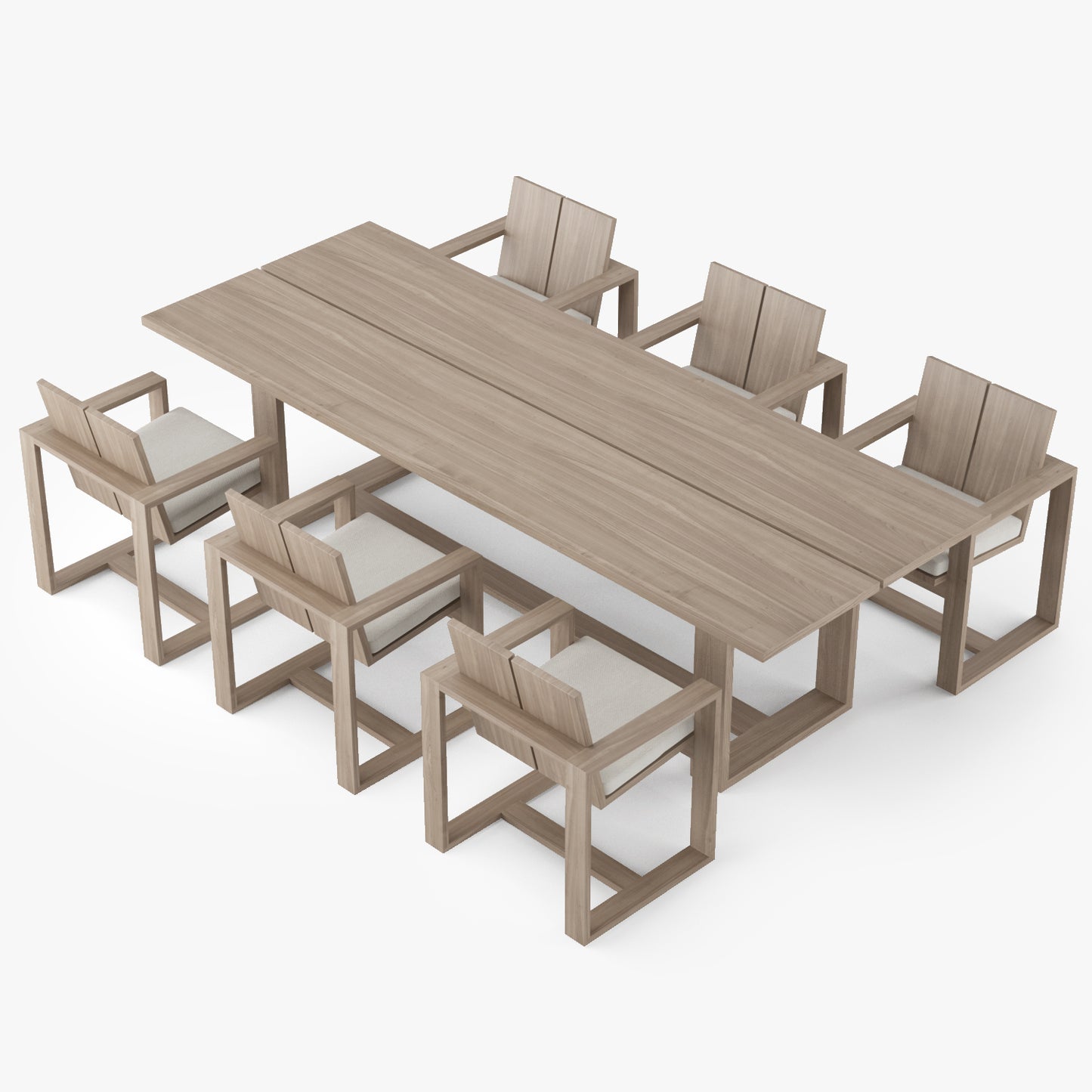 Restoration Hardware Porto Dining Table & Chair 3D Model