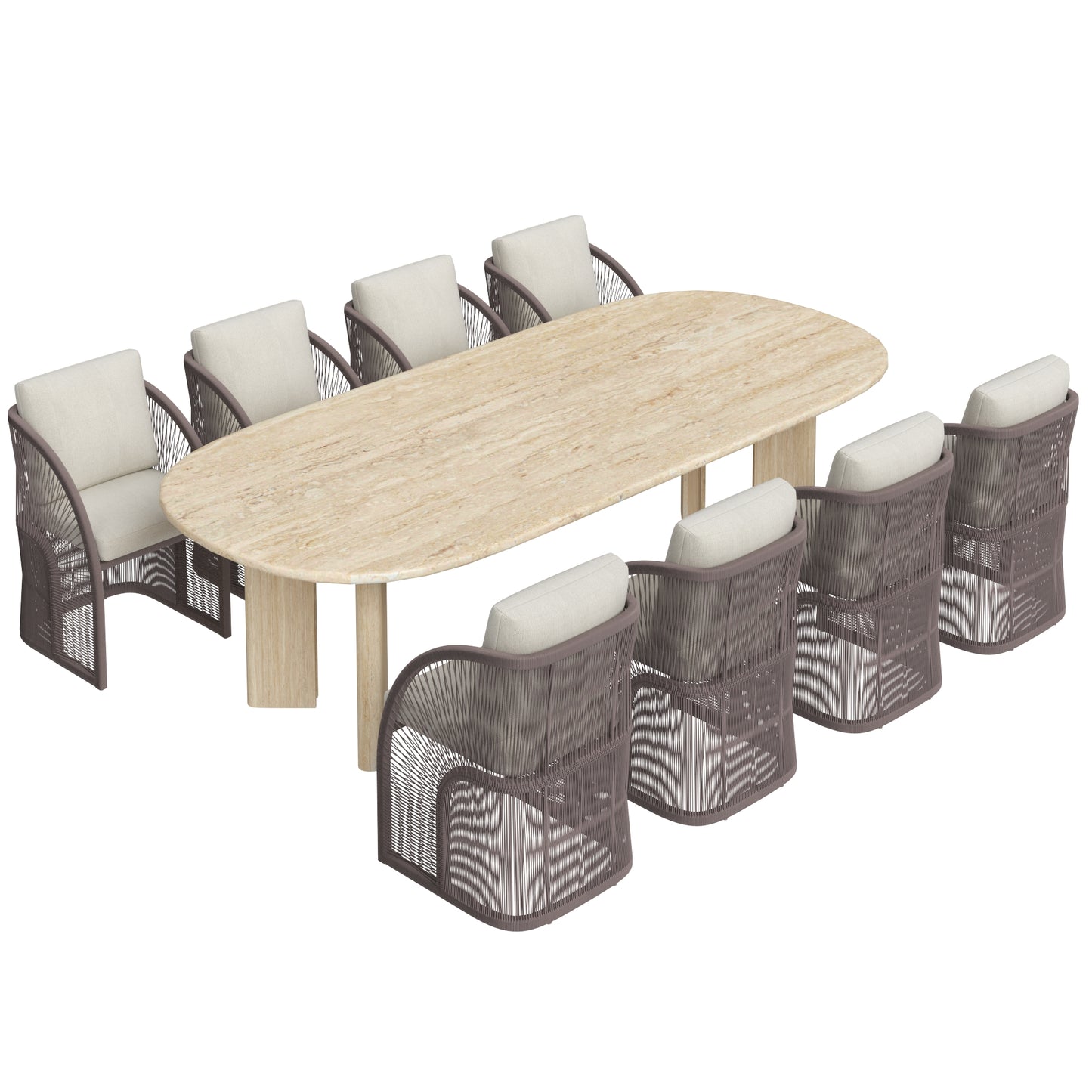Restoration Hardware Pavona Sofa Collection & Trento Travertine Table 3D Model
