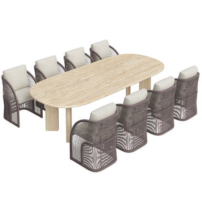 Restoration Hardware Pavona Sofa Collection & Trento Travertine Table 3D Model