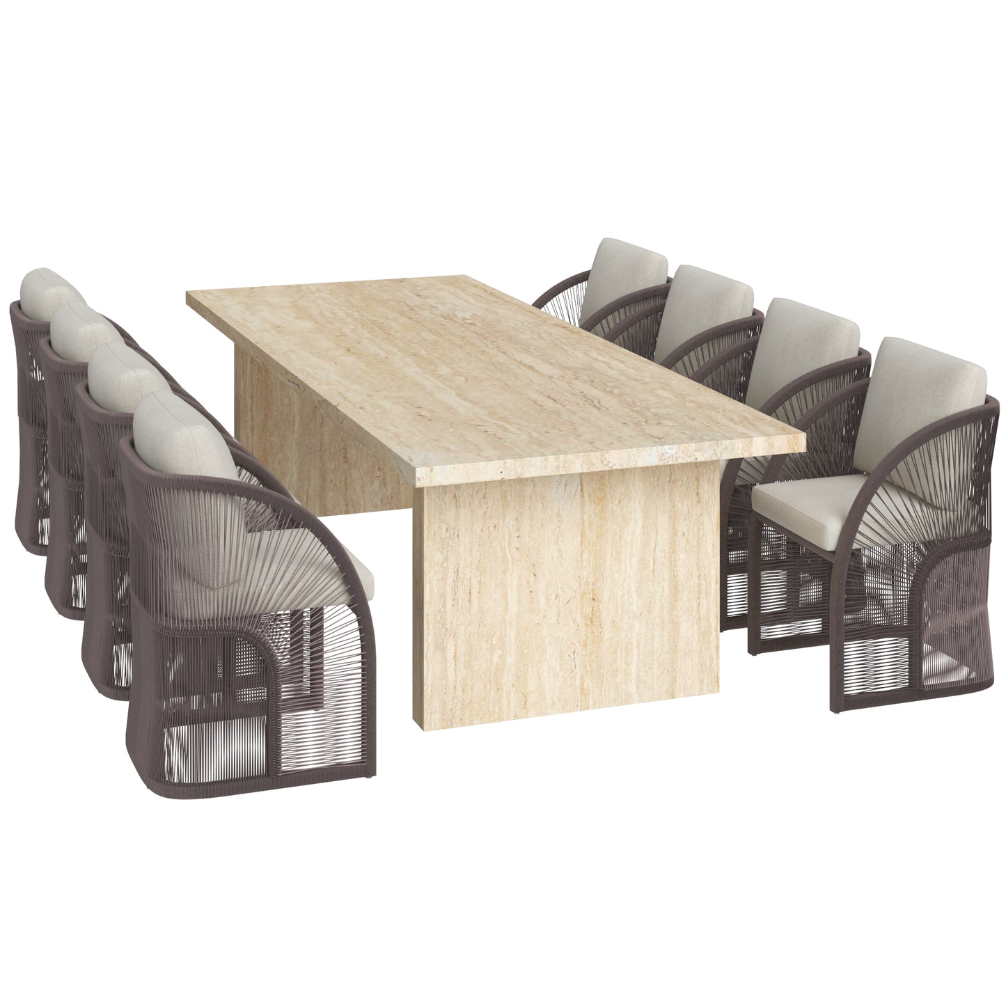 Restoration Hardware Pavona Sofa Collection & Trento Travertine Table 3D Model