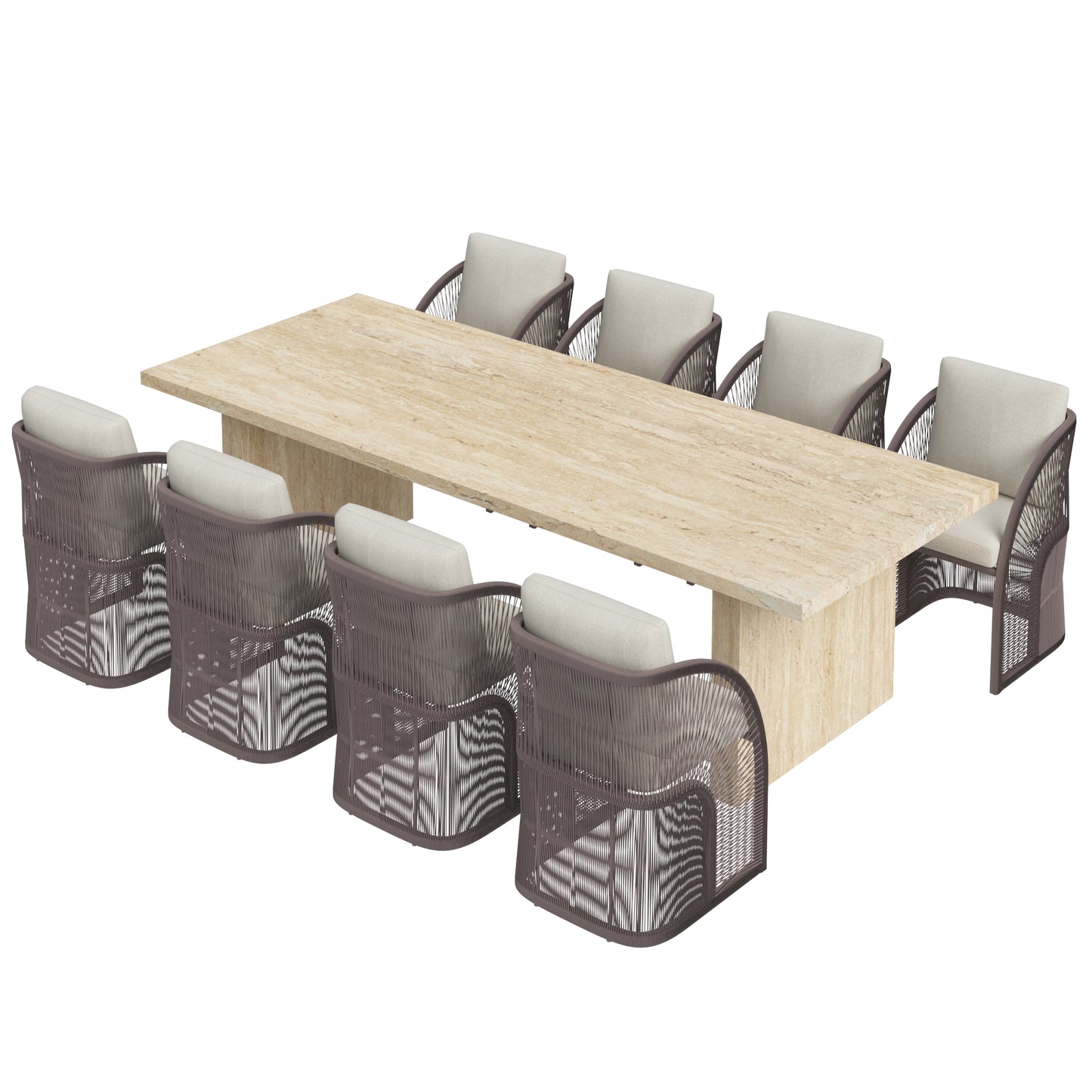 Restoration Hardware Pavona Sofa Collection & Trento Travertine Table 3D Model