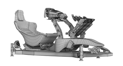 RSeat Formula V2 Racing Simulator Cockpit Triple Display 3D Model