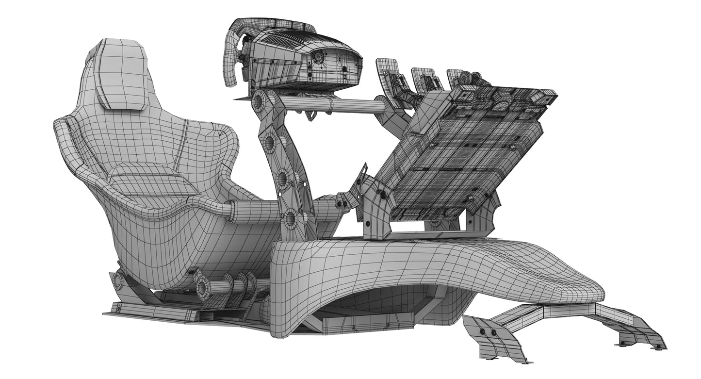 RSeat Formula V2 Racing Simulator Cockpit Triple Display 3D Model