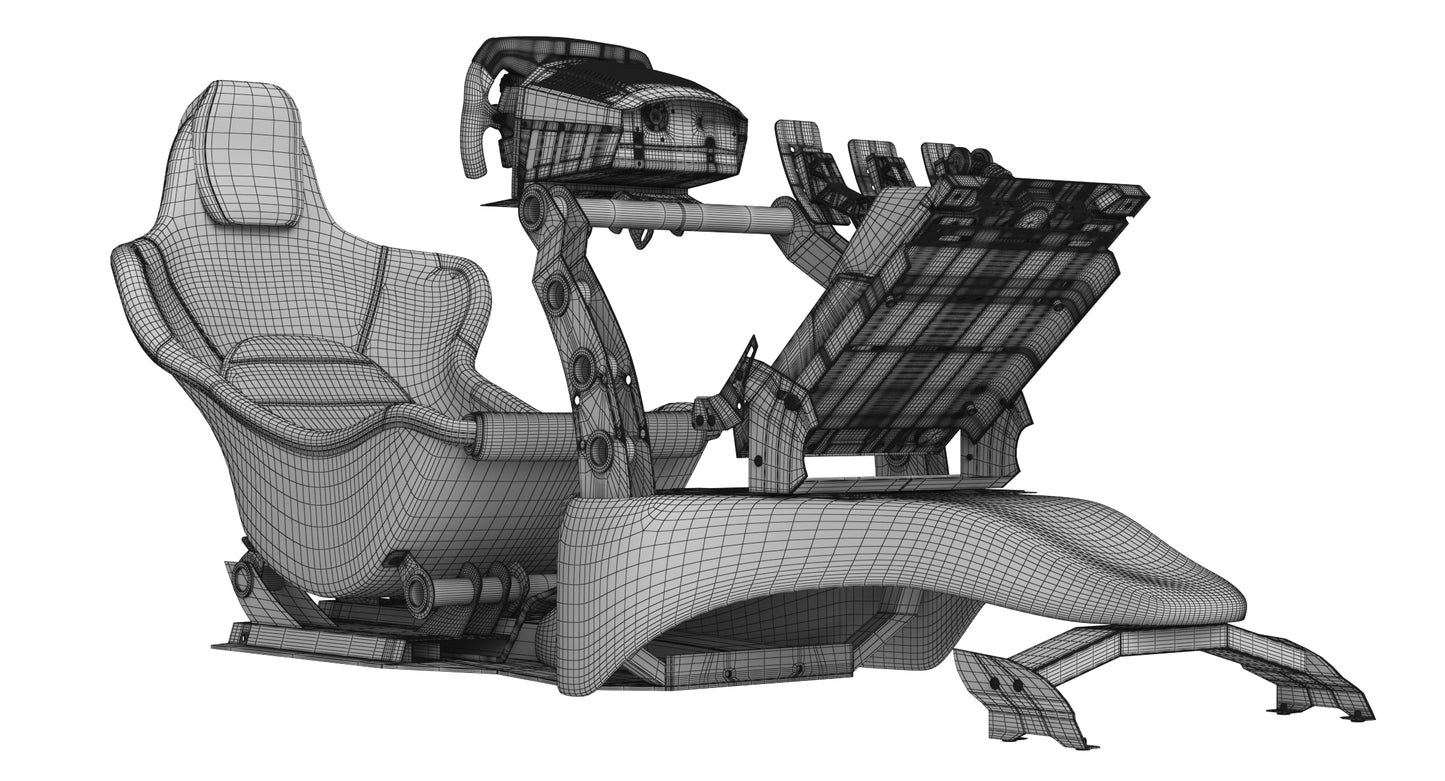 RSeat Formula V2 Racing Simulator Cockpit Triple Display 3D Model