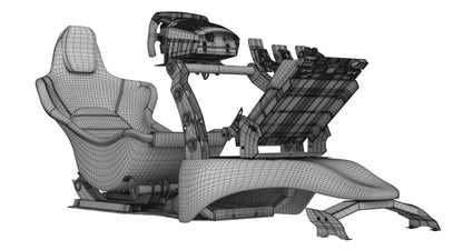 RSeat Formula V2 Racing Simulator Cockpit Triple Display 3D Model