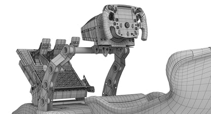 RSeat Formula V2 Racing Simulator Cockpit Triple Display 3D Model