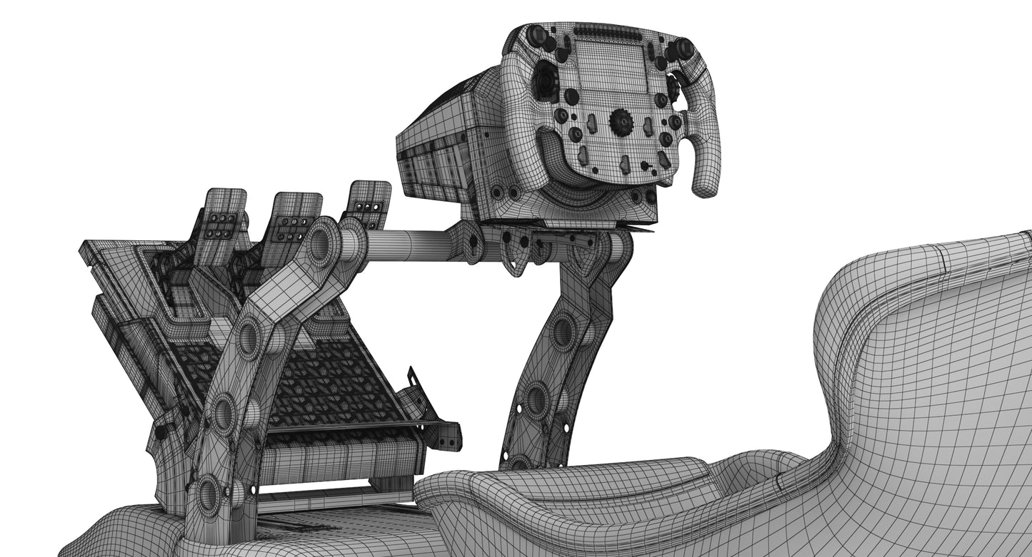 RSeat Formula V2 Racing Simulator Cockpit Triple Display 3D Model