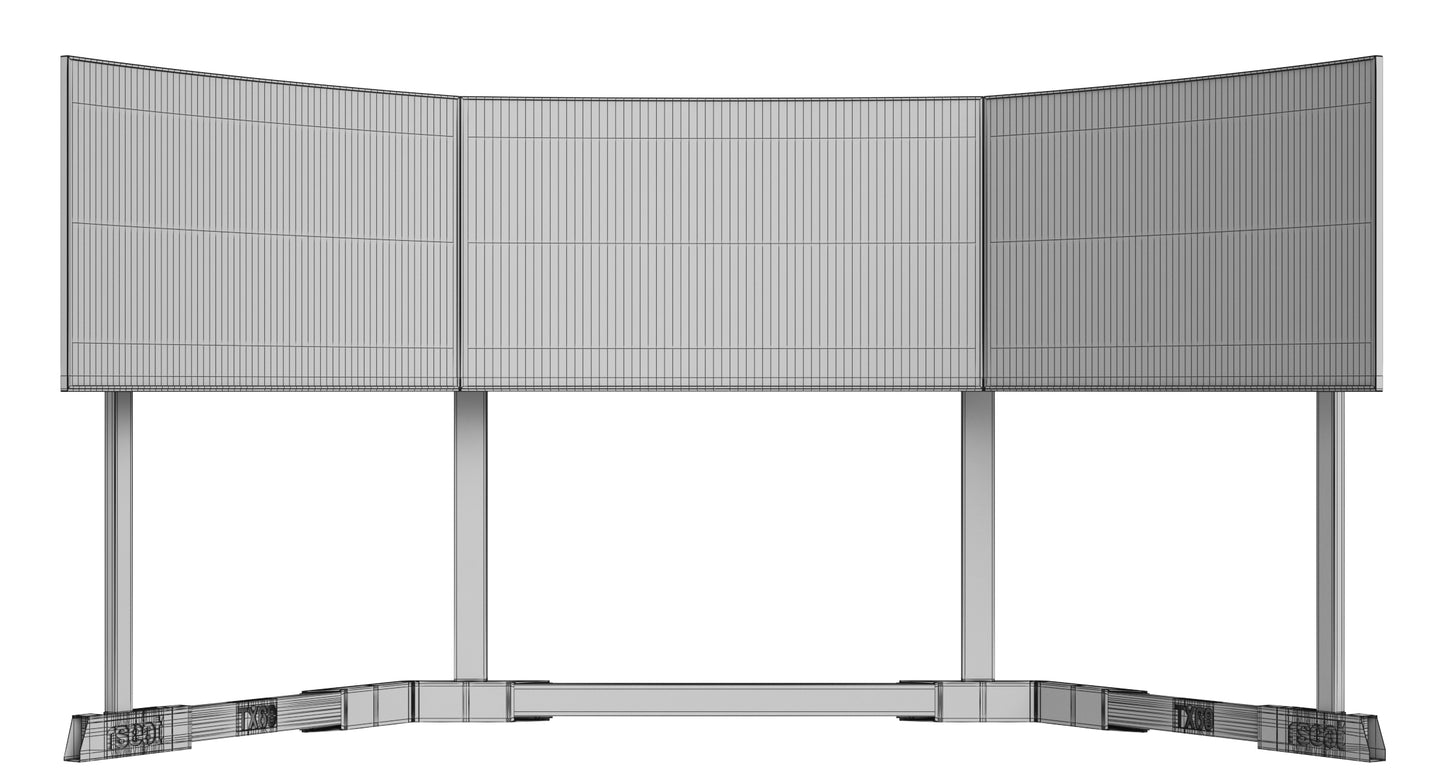 RSeat Formula V2 Racing Simulator Cockpit Triple Display 3D Model
