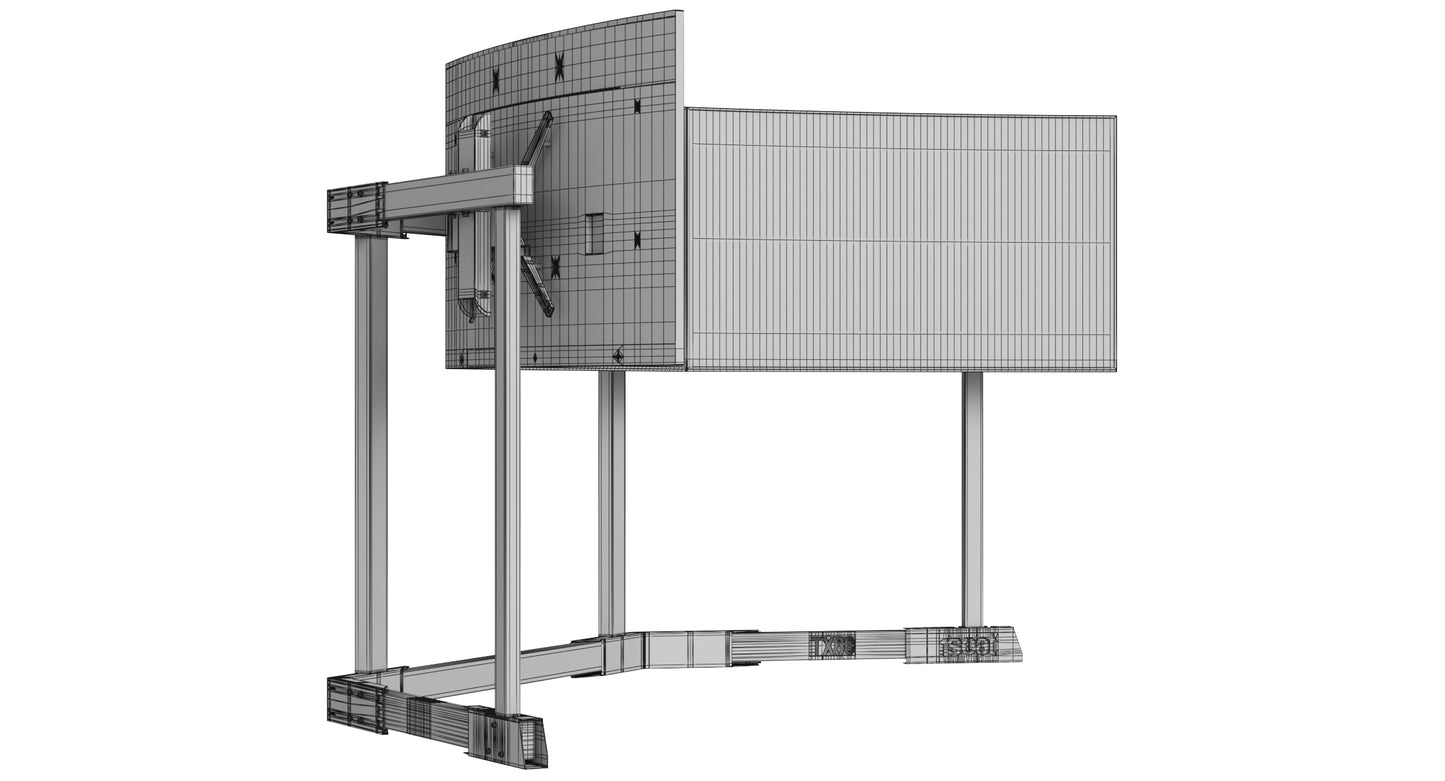 RSeat TX60 TV Stands Triple Screen 3D Model