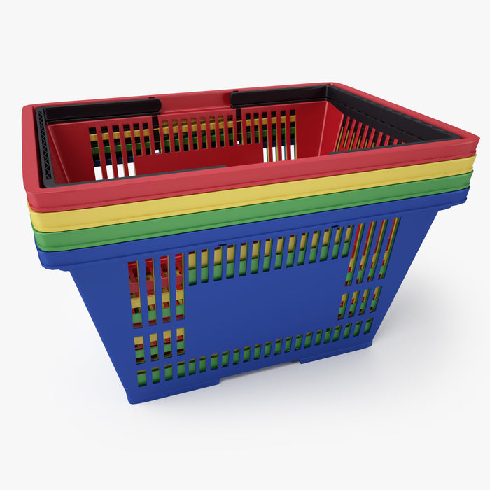 Plastic Shopping Basket 3D Model