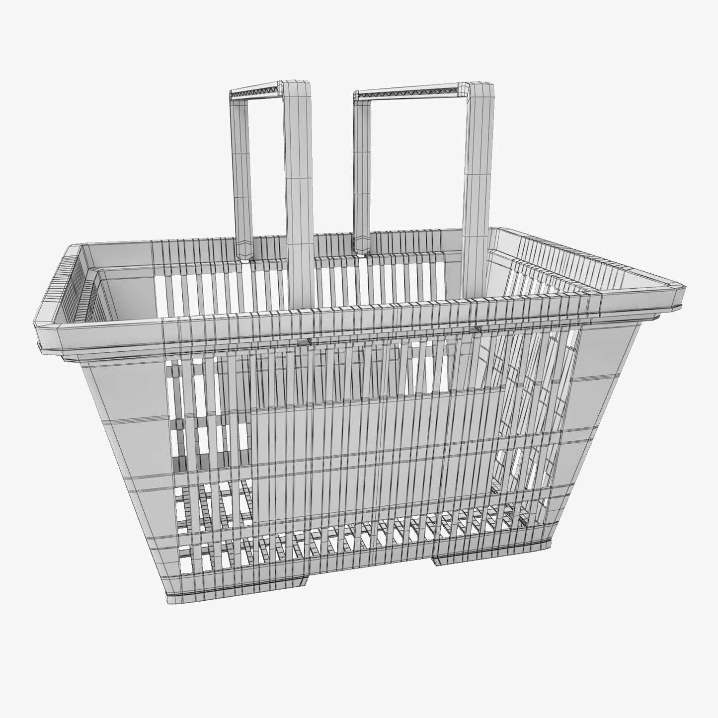 Plastic Shopping Basket 3D Model