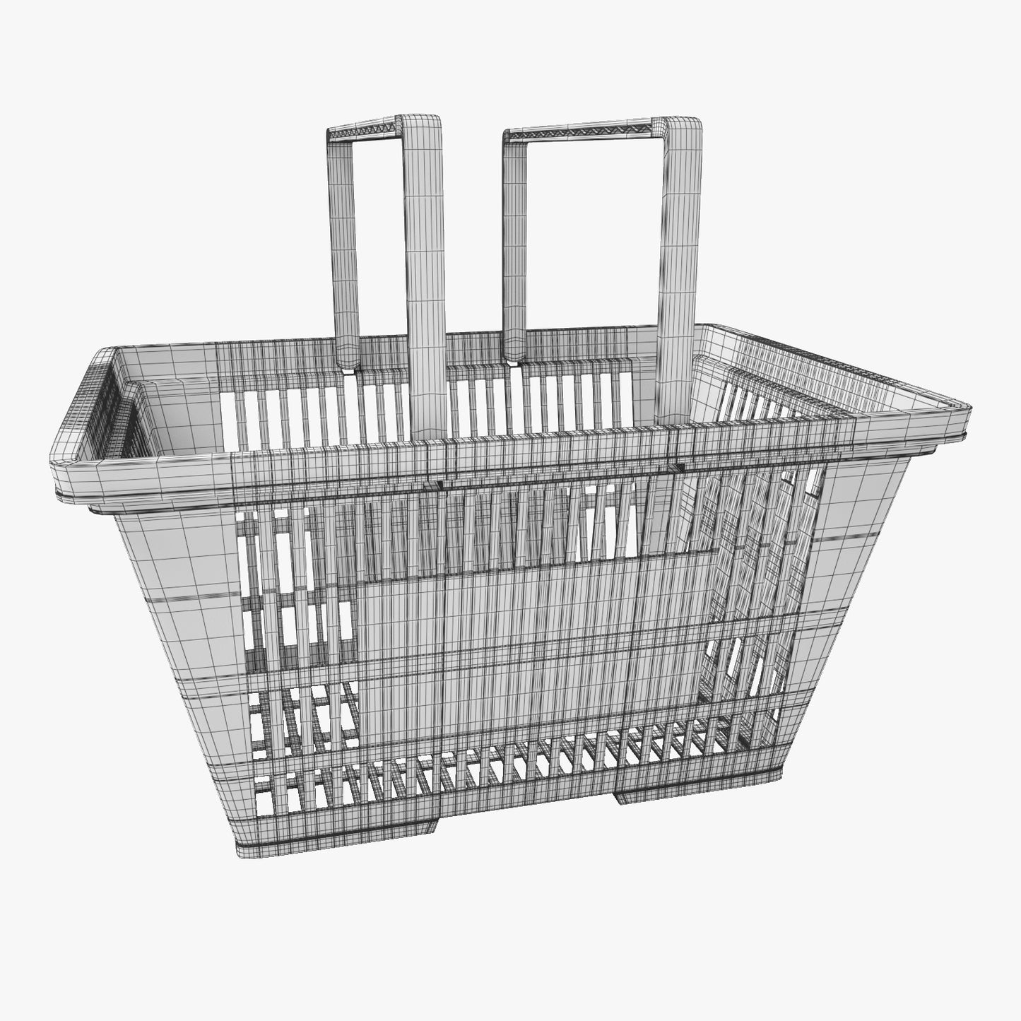 Plastic Shopping Basket 3D Model