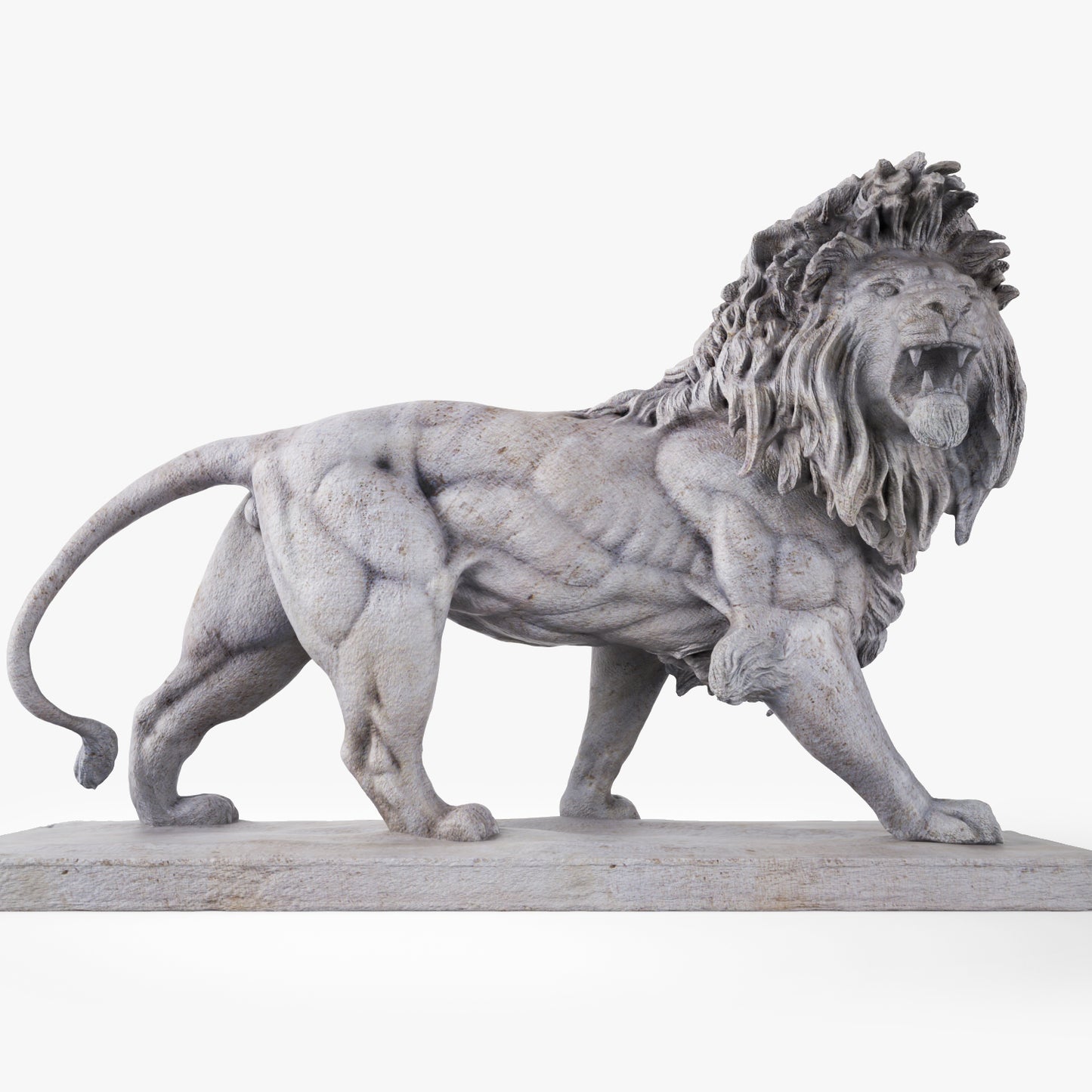 Stone Lion Statue Sculpture 3D Model