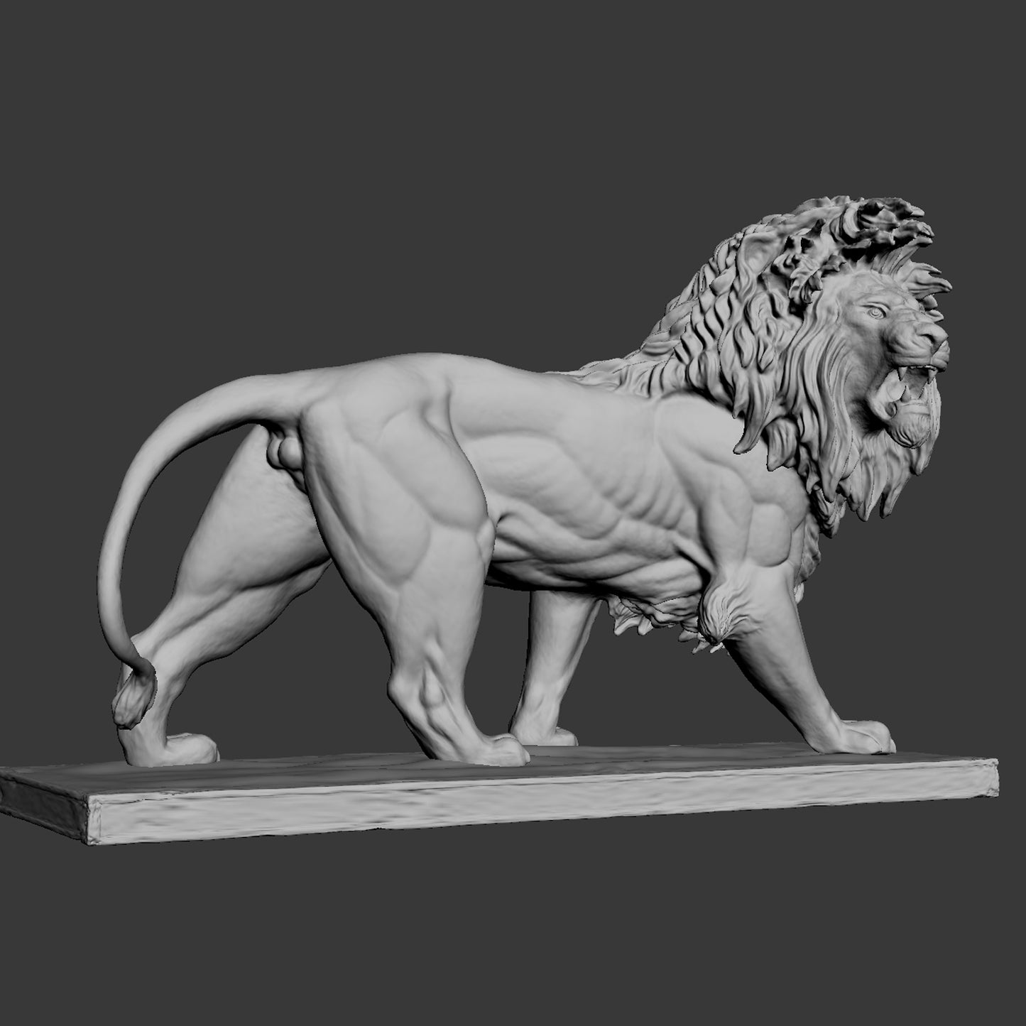 Stone Lion Statue Sculpture 3D Model