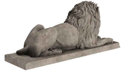 Stone Lion Sitting Sculpture 3D Model