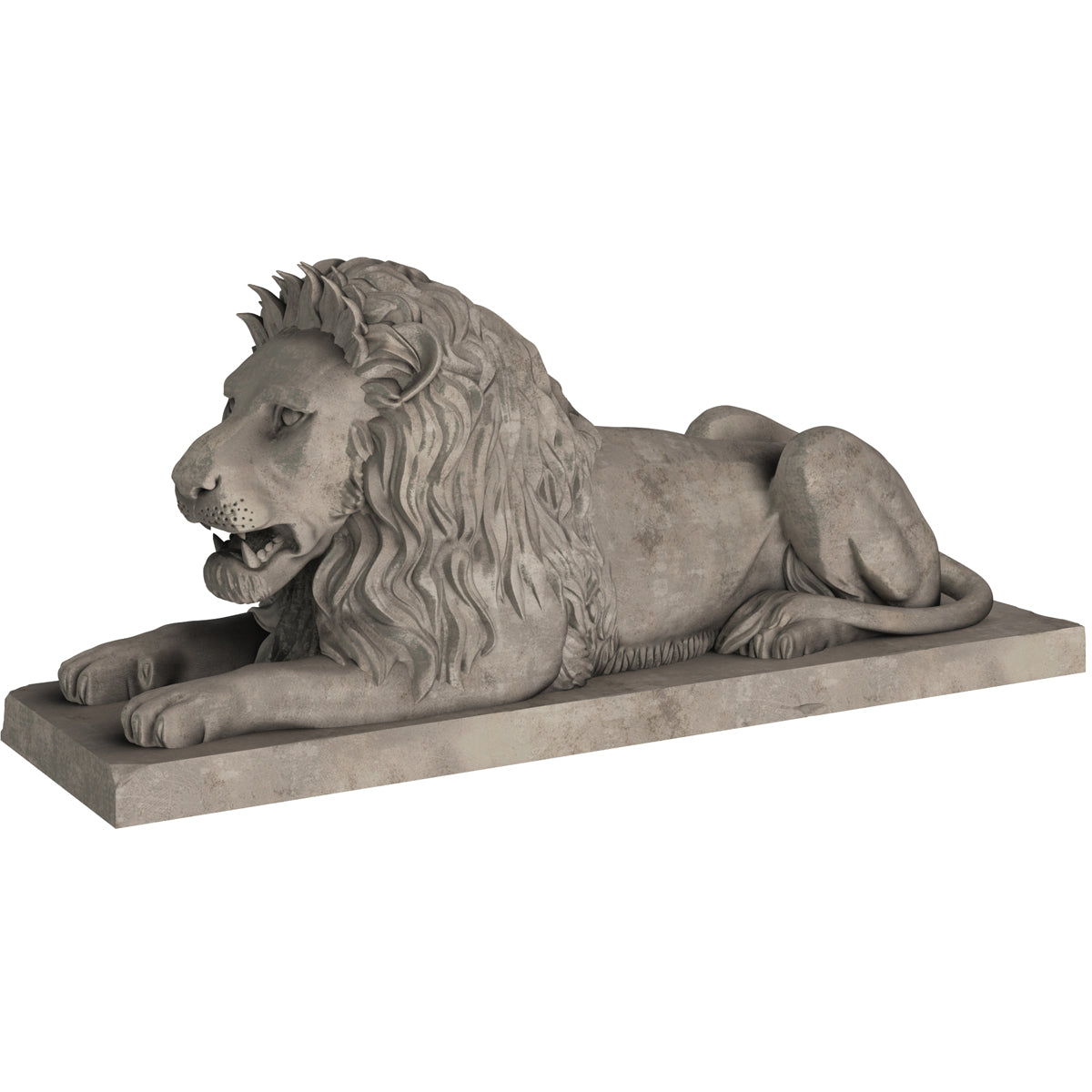 Stone Lion Sitting Sculpture 3D Model