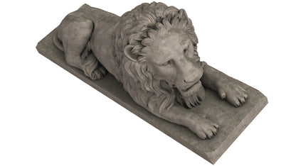 Stone Lion Sculpture Set 3D Model