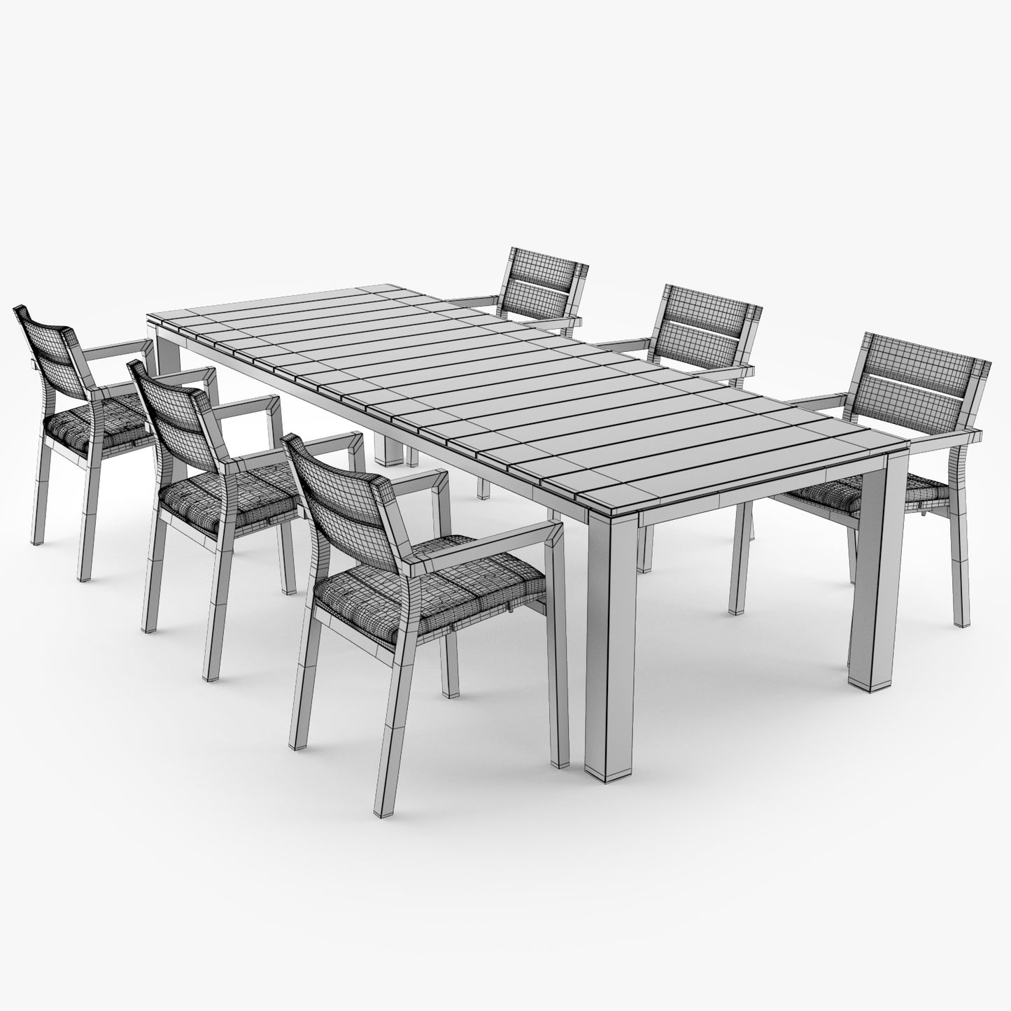 Tribu Kos Dining Table & Chair 3D Model