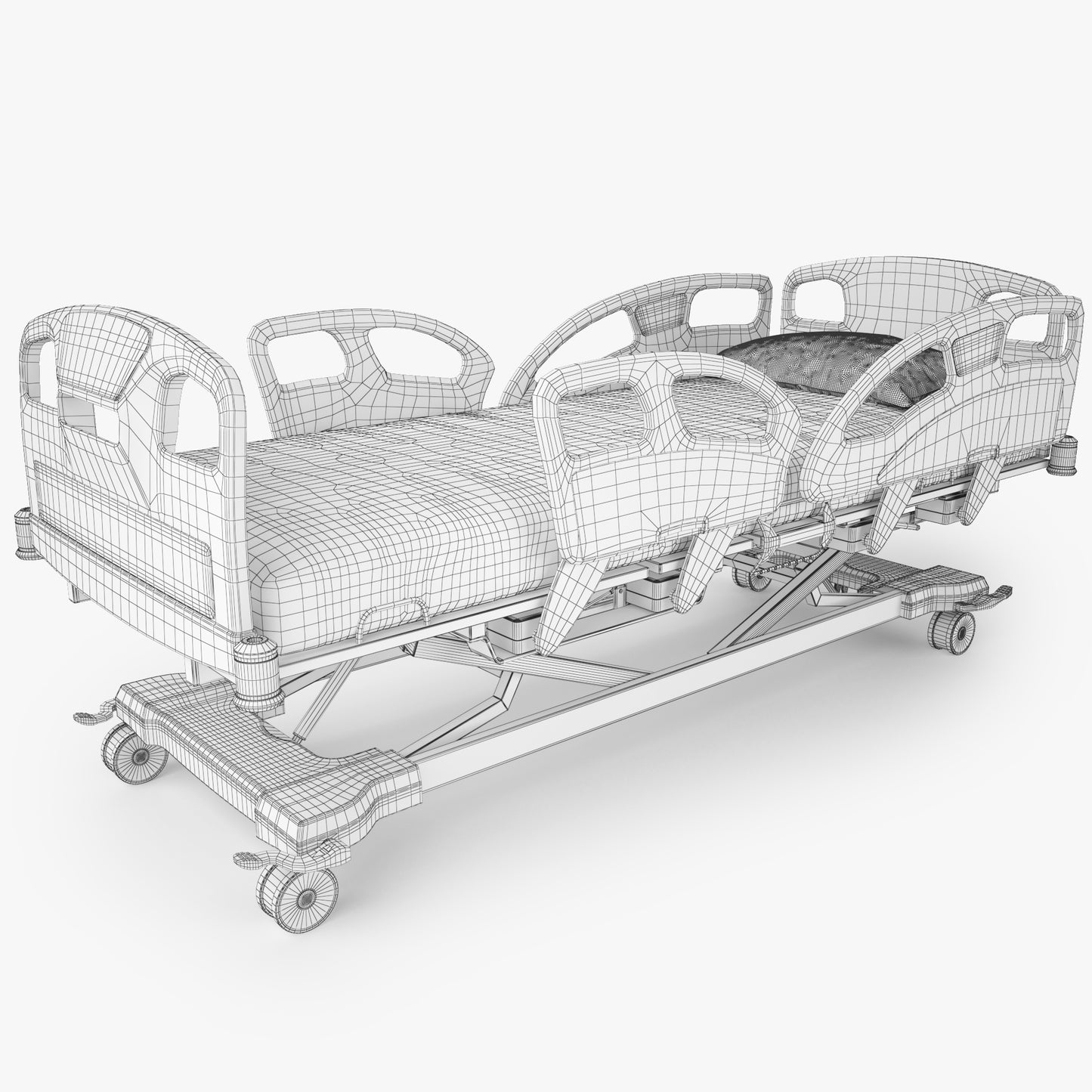 Umano Medical Ook snow Hospital Bed 3D Model